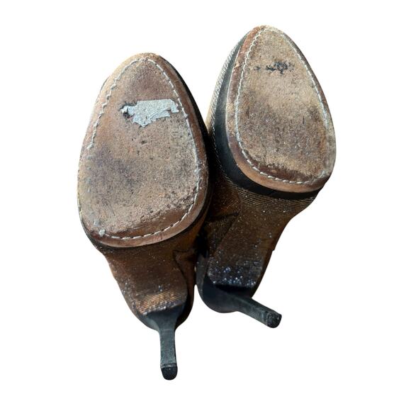 Brian Atwood Fruitera Iridescent Glitter Ankle Strap Stiletto Booties - 6.5 - Picture 8 of 14